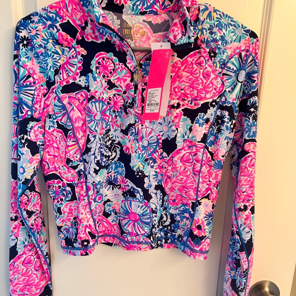 Lilly Pulitzer Justine Crop half zip UPF